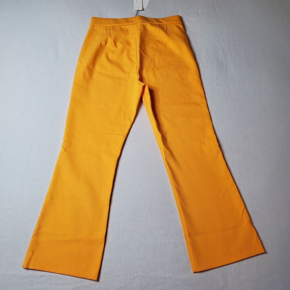 Zara Women's Size L NWT Crop Flare Trouser Pants Cotton Blend Gold - Picture 5 of 8